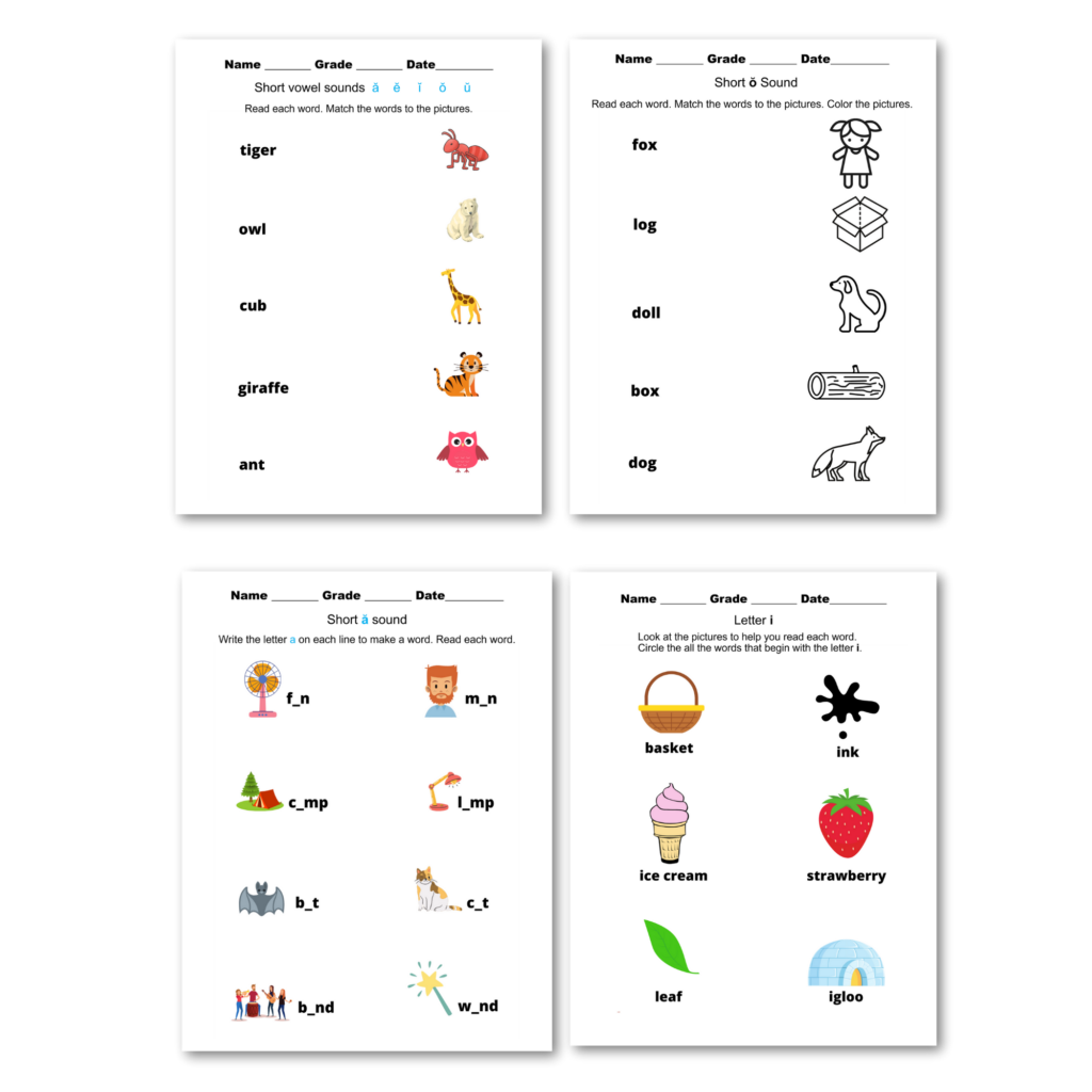 20 Page Phonics Worksheets