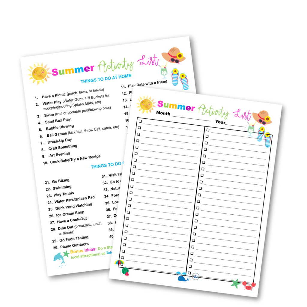 Summer Activities, Bucket List
