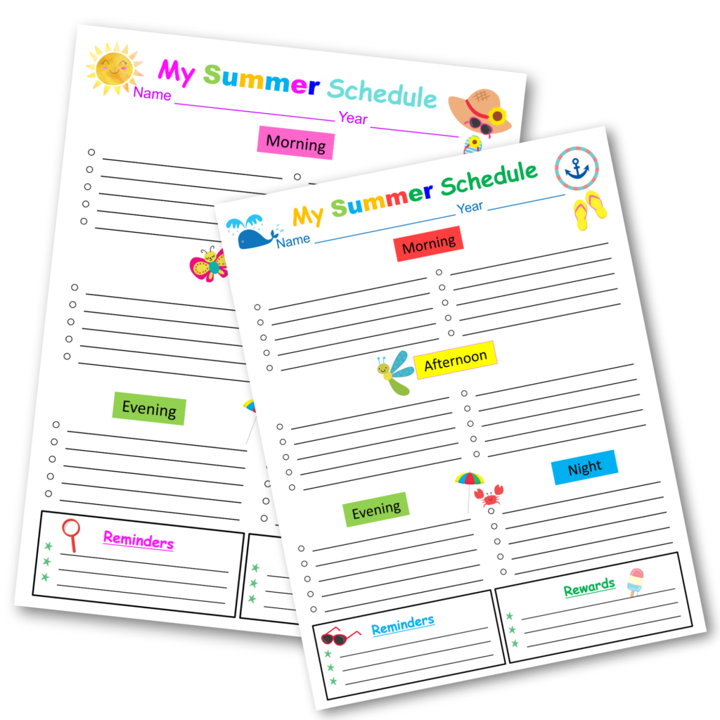 Summer Schedule for Kids