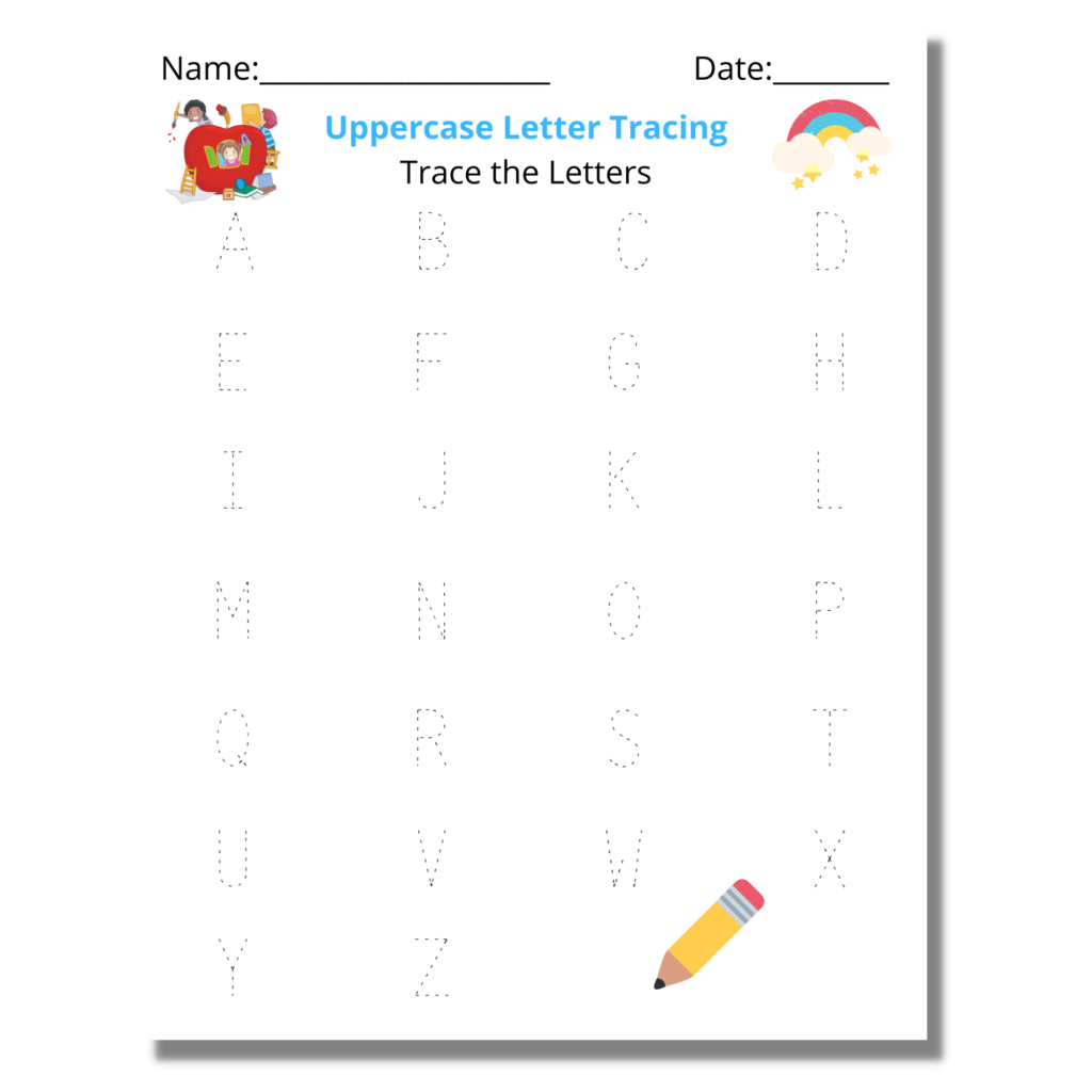 Uppercase Writing Chart - Letter Practice -shop.athomewithzan.com